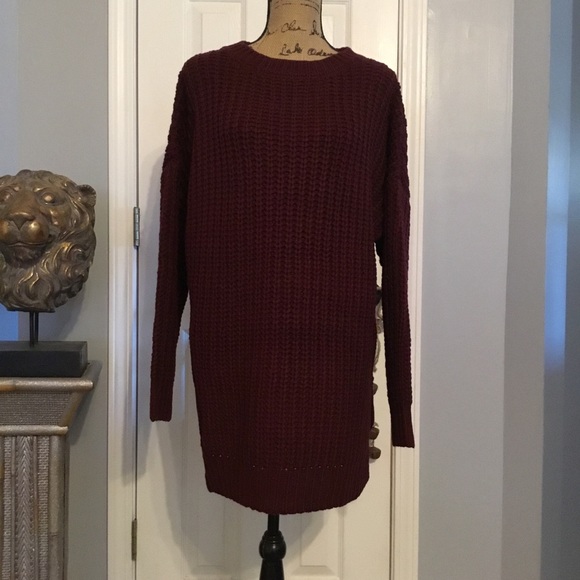 Heavy Knit Sweater Tunic 1 Med Left - Picture 2 of 4